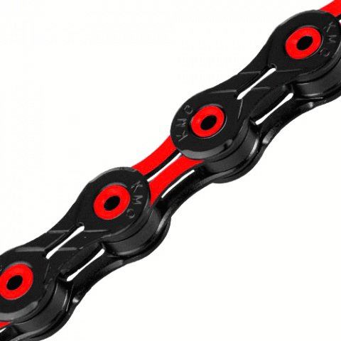 Řetěz KMC DLC 10 červeno/černý v krabičce (234169)