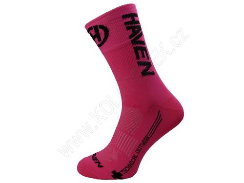 Ponožky HAVEN LITE Silver NEO LONG pink/black 2 páry