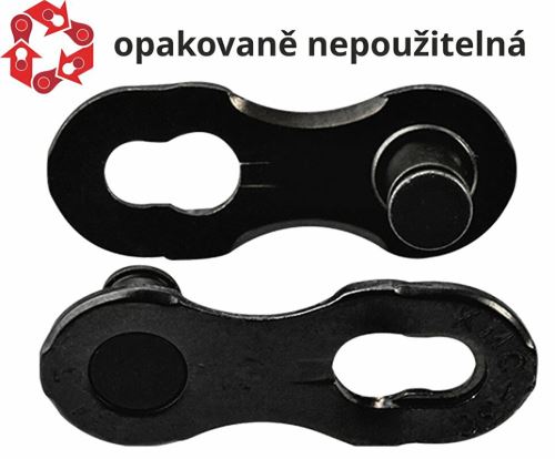 Spojka řetězu KMC 12NR DLC černá, 2 ks na blistru, cena za 2 ks