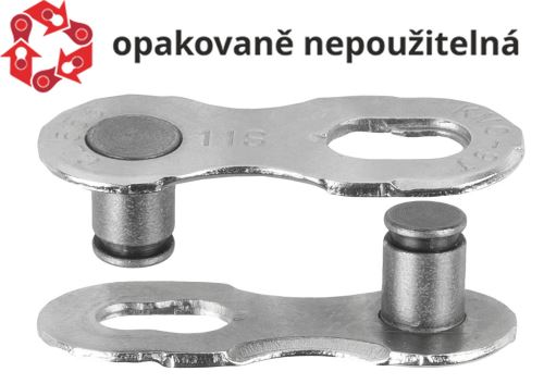 Spojka řetězu KMC Missing Link 11 speed EPT povrch, šedý, balení 2ks, cena za balení