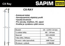 Drát SAPIM CX Ray 302mm rovný černá