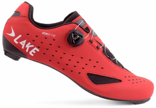 Tretry LAKE CX219 Carbon červeno/bílé