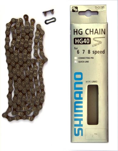 Řetěz Shimano CNHG40 šedý balený +spojka 8k